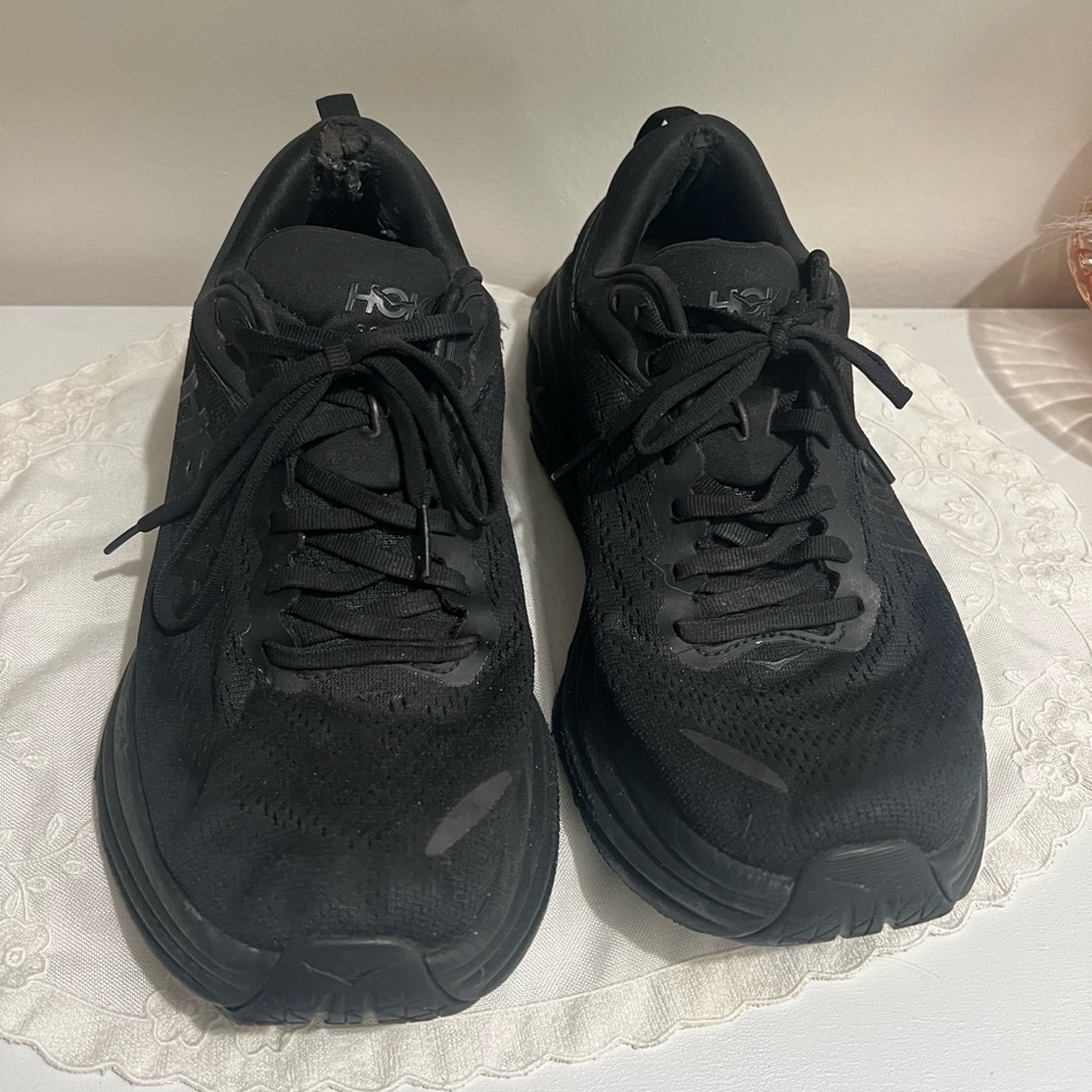 Hoka Bondi 8 All-Black Athletic Shoes